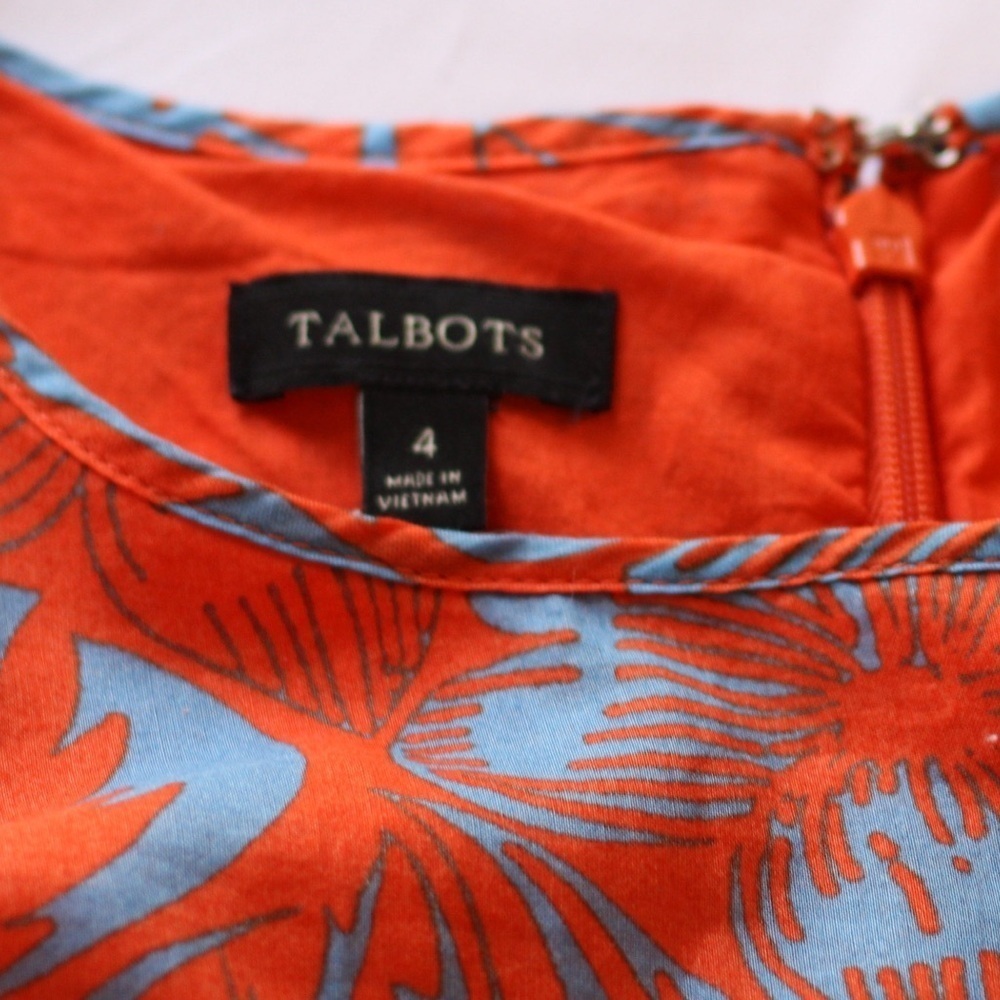 Talbots Women’s Fit & Flare Sleeveless Floral Pleated Dress Size 4 - Picture 5 of 10